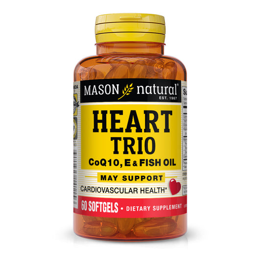 Trío Cardiovascular Coenzima Q10, Vitamina E y Aceite de Pescado 60 Capsulas Blandas - Heart Trio Co Q10, Vitamin E and Fish Oil 60 Softgells